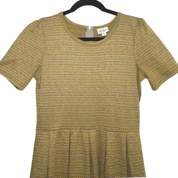LulaRoe Women’s Amelia Stretchy Knit Dress Gold Size Medium - Picture 3 of 7